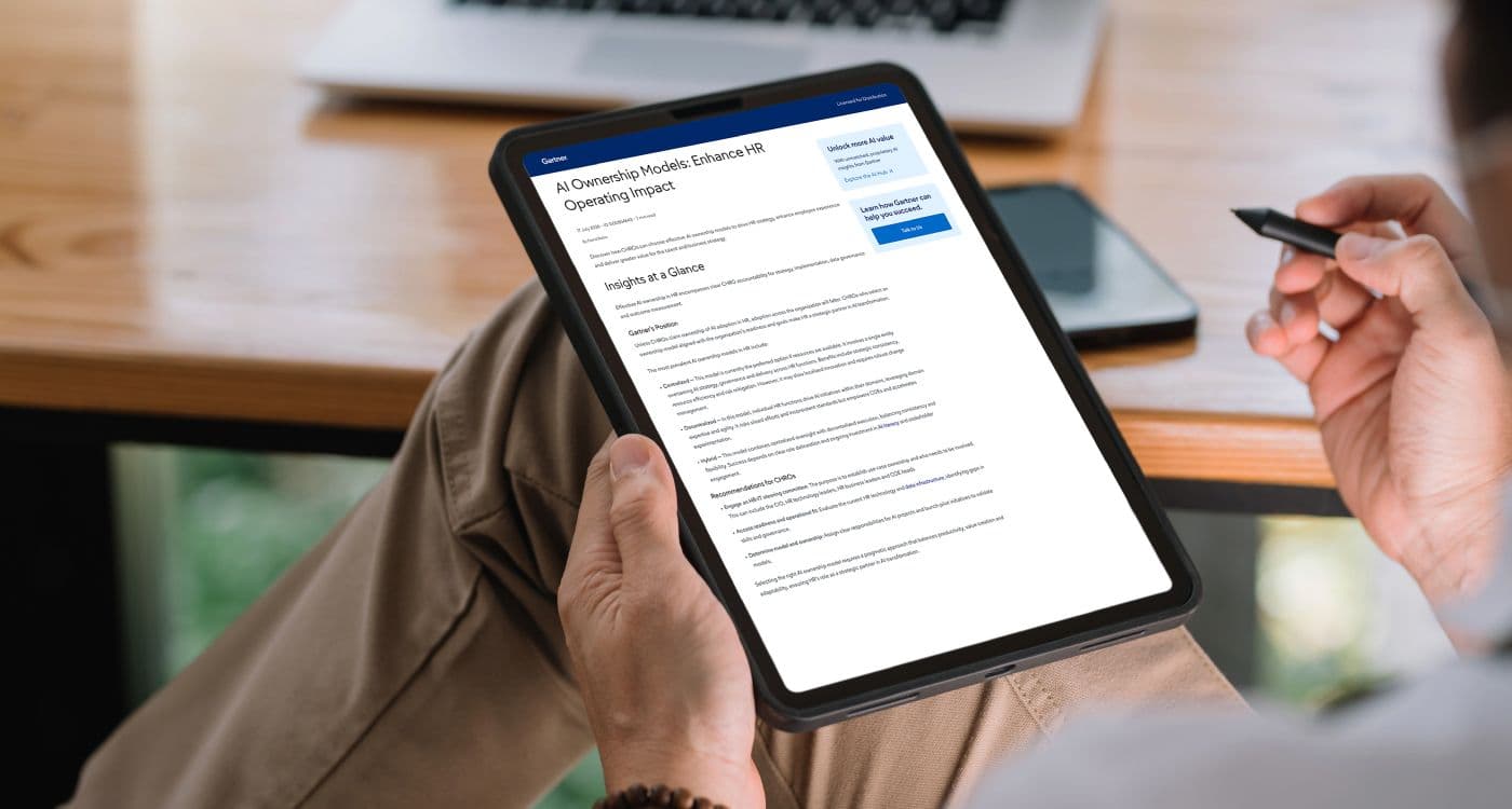 Download the Gartner® report - AI Ownership Models: Enhance HR Operating Impact