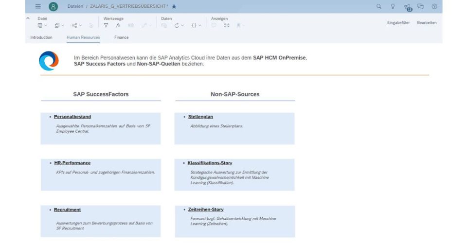 SAP Analytics Cloud Anwendungsbeispiel