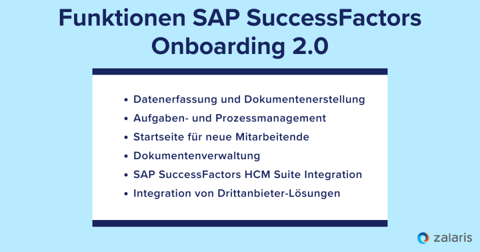 Funktionen SAP SuccessFactors Onboarding 2.0